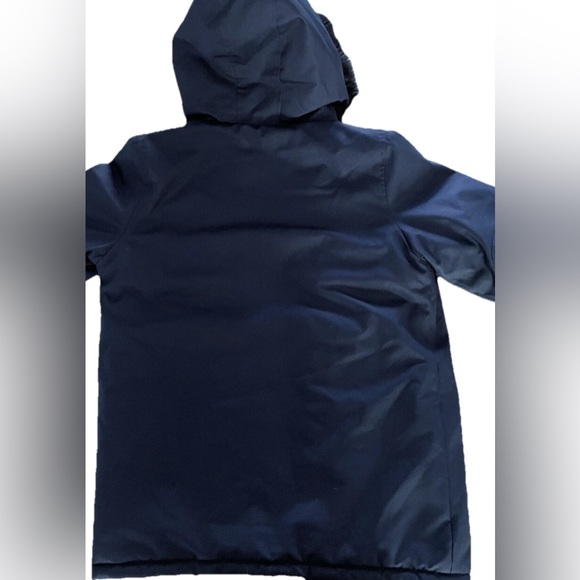 Nautica Women’s L Winter Parka Jacket Hooded Navy Blue Faux Fur Lined Warm Coat - Picture 8 of 10